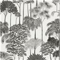 Papeldecor|Papier peint palmeraie coloniale noir et blanc|Hôtellerie