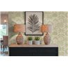 Papeldecor|Papier peint motif tropical colonial beige et vert|Hôtellerie