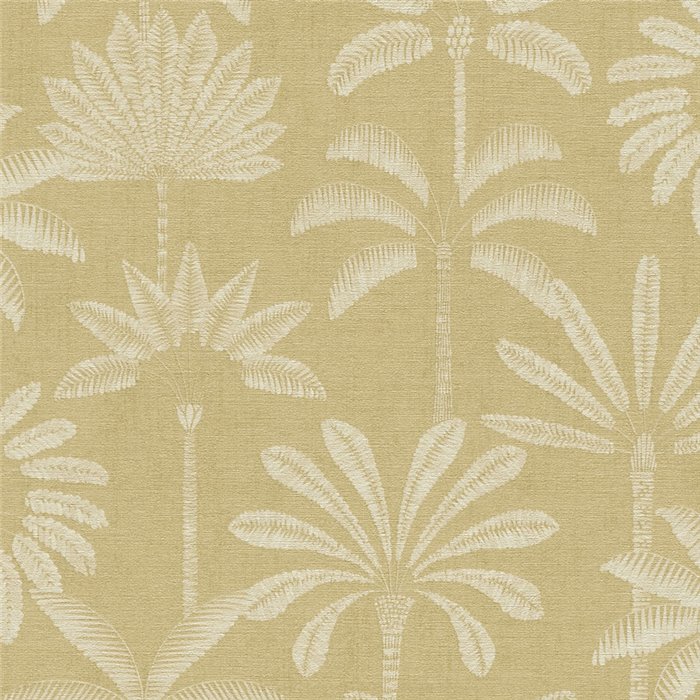 Papeldecor|Colonial minimalist palm wallpaper yellow|Hospitality