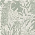 Papeldecor|Papier peint plantes tropicales vert|Hôtellerie