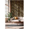 Papeldecor|Papier peint plantes tropicales noir et doré|Hôtellerie
