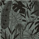 Papeldecor|Papel pintado plantas tropicales verde y negro|Hosteleria