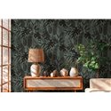 Papeldecor|Tropical plant wallpaper green and black|Hospitality