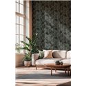 Papeldecor|Tropical plant wallpaper green and black|Hospitality