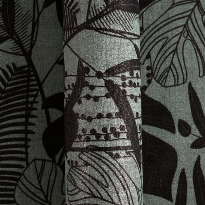 Papeldecor|Tropical plant wallpaper green and black|Hospitality