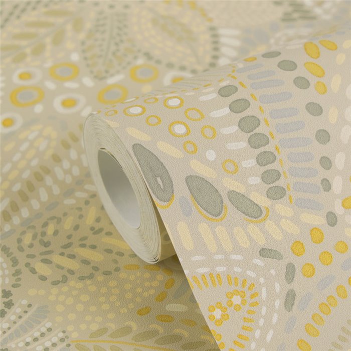 Papeldecor|Boho chic floral wallpaper beige|Hospitality