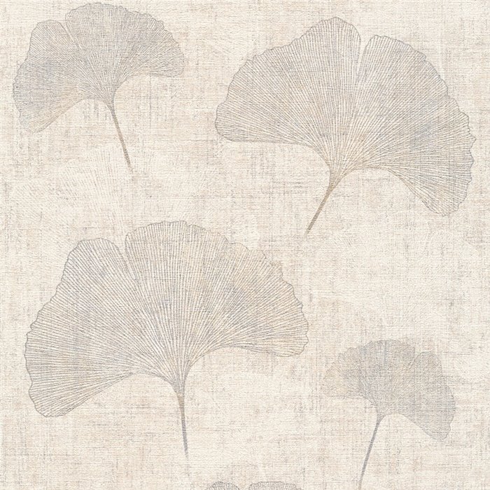 Papeldecor|Tapete Ginkgo-Blätter beige-grau|Wohnen