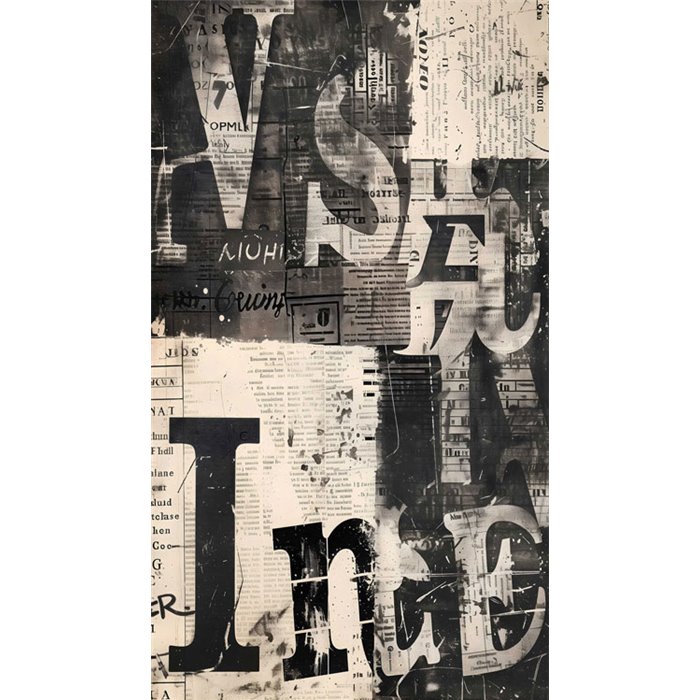 Papeldecor|Urbanes Wandbild mit Schrift und Collage-Effekt|Papeldecor