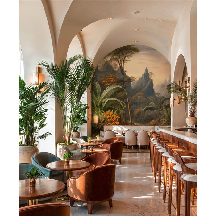 Papeldecor|Tropical landscape wall mural with mountains|Papeldecor