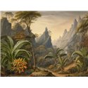 Papeldecor|Mural de pared paisaje tropical con montañas|Papeldecor