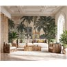 Papeldecor|Tropisches Wandbild mit Palmen und kolonialer Architektur|Papeldecor