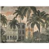 Papeldecor|Tropisches Wandbild mit Palmen und kolonialer Architektur|Papeldecor