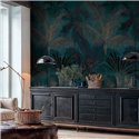 Papeldecor|Mural de pared paisaje colonial con palmeras tropicales|Papeldecor