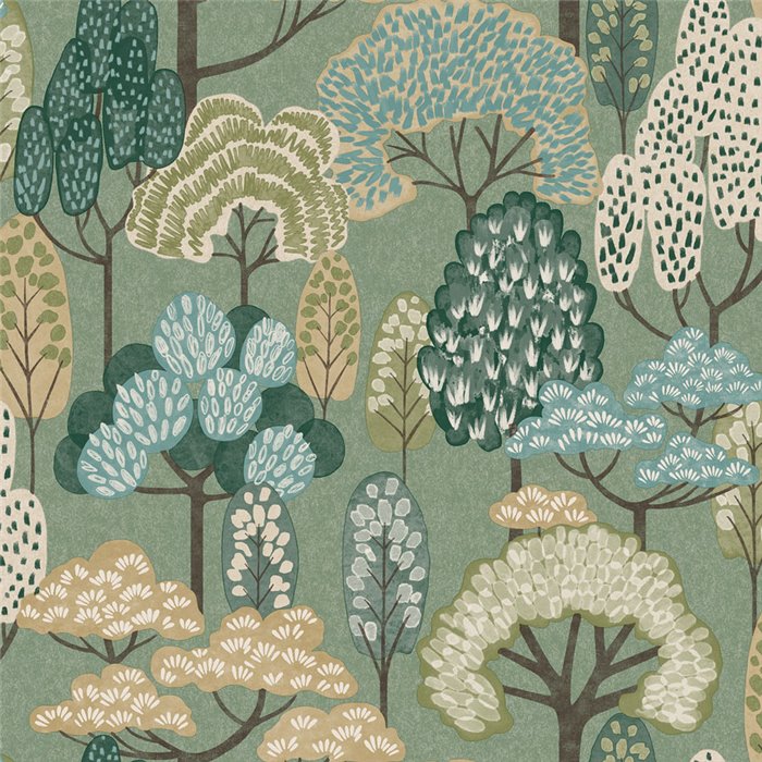 Grandeco|Kinder Tapete illustrierter Wald|Little Dreamers