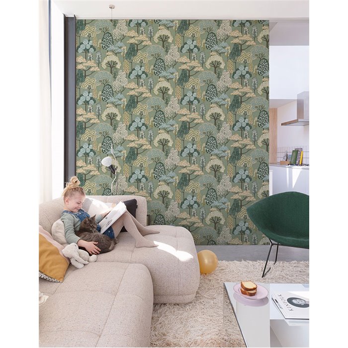 Grandeco|Kinder Tapete illustrierter Wald|Little Dreamers