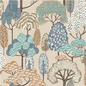 Grandeco|Children’s illustrated forest wallpaper|Little Dreamers