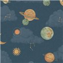 Grandeco|Children’s planet wallpaper blue|Little Dreamers