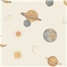 Papel pintado infantil planetas beige - Grandeco Little Dreamers LD3519