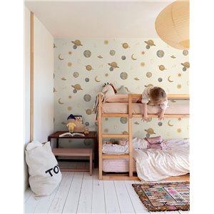Grandeco|Children’s wallpaper watercolour clouds|Little Dreamers 2
