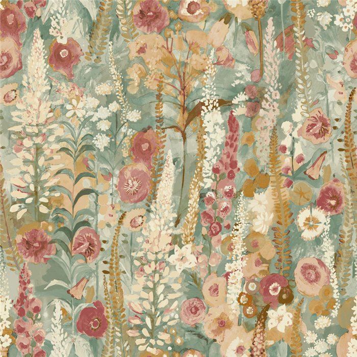 Grandeco|Papel pintado boho floral tonos pastel|Inia