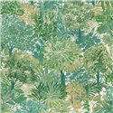 Grandeco|Dining room floral wallpaper green|Inia