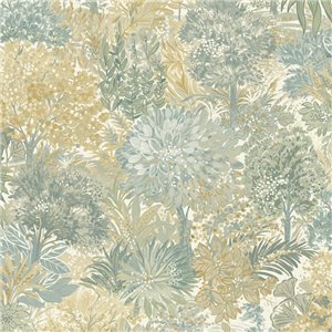 Grandeco|Boho Blumentapete blau|Inia