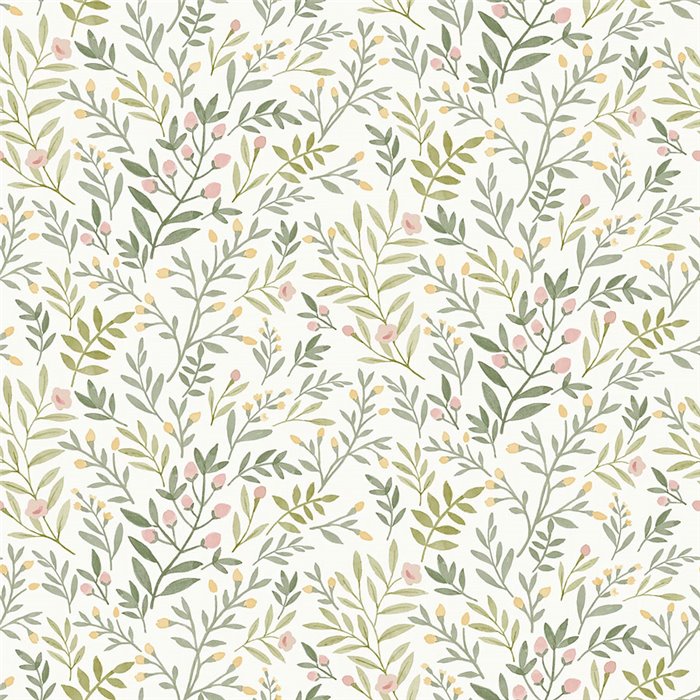 Grandeco|Papel pintado escandinavo floral|Inia