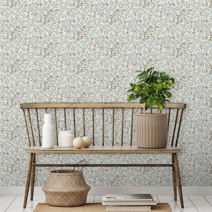 Grandeco|Papel pintado romántico flores pequeñas|Inia