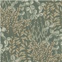 Grandeco|Japandi floral wallpaper green|Inia