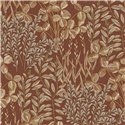 Grandeco|Papier peint floral terracotta|Inia