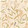 Grandeco|Papel pintado nórdico floral con pájaros|Inia