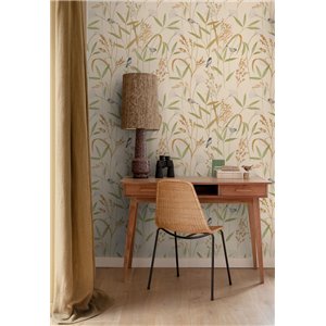 Grandeco|Boho Blumentapete grün|Inia 2