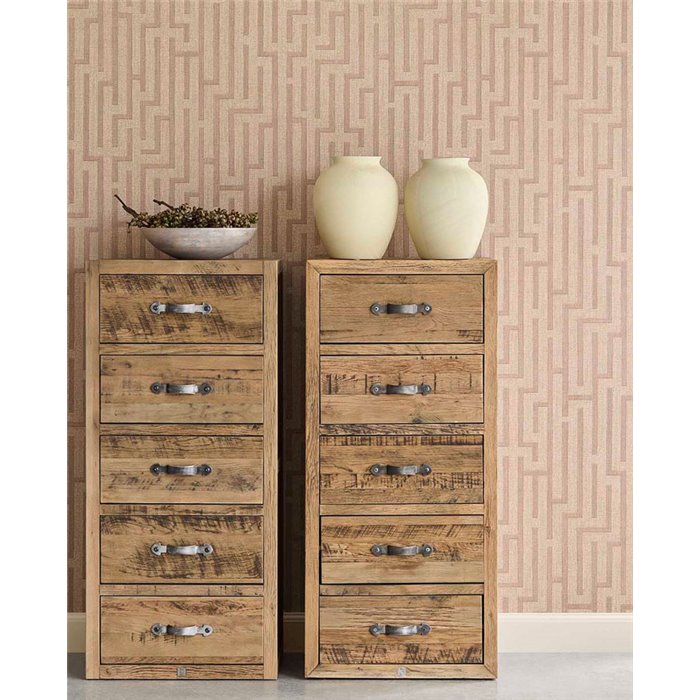 Eijffinger|Tapete geometrische leinenoptik|Riviera Maison