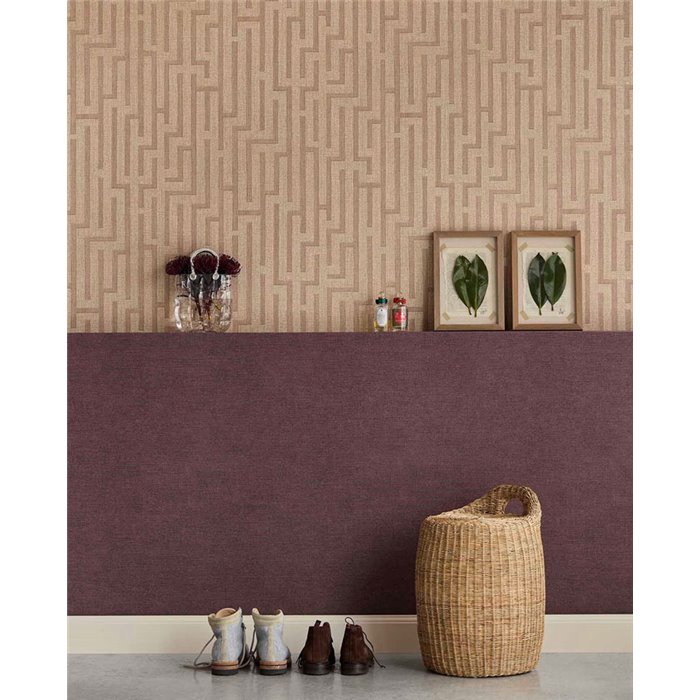 Eijffinger|Papier peint géométrique effet lin|Riviera Maison