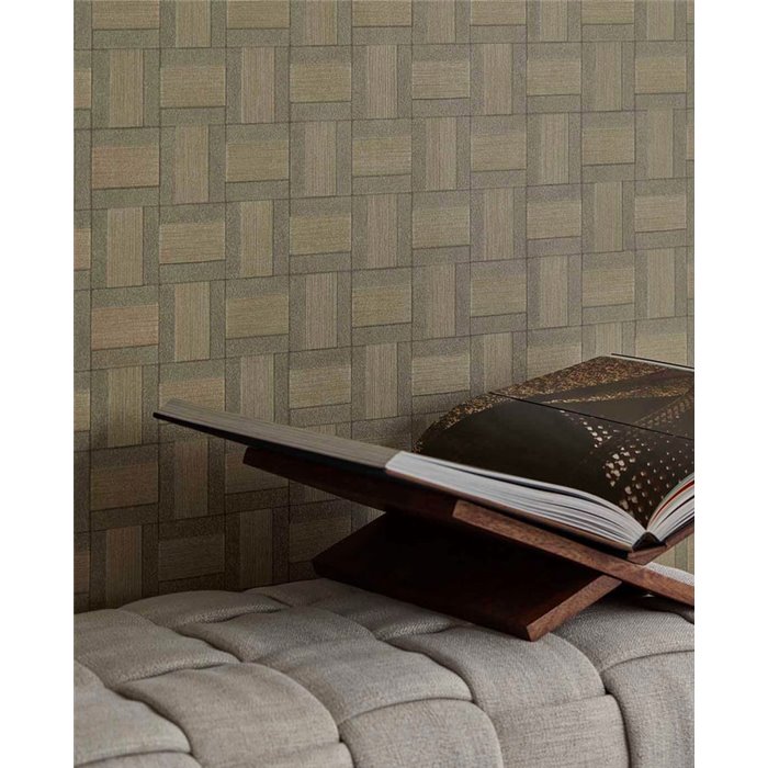 Eijffinger|Papel pintado japandi diseño efecto mimbre|Riviera Maison