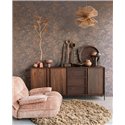 Papier peint romantique silhouettes de fleurs marron cuivre - Eijffinger Gilded 340135