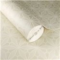 Papier peint géométrique vitrail oriental blanc crème - Eijffinger Gilded 340140