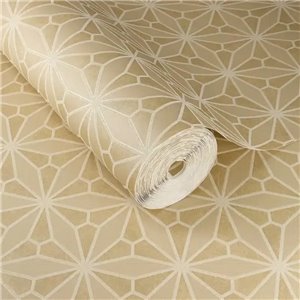 Papel pintado vidriera oriental gris geométrico - Eijffinger Gilded 340144