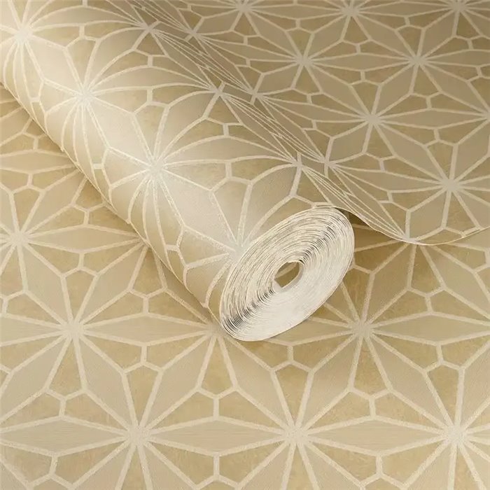 Geometrische Tapete mit orientalischem Glasfenster Muster in Beige - Eijffinger Gilded 340141