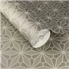 Geometric taupe grey oriental stained glass wallpaper - Eijffinger Gilded 340143