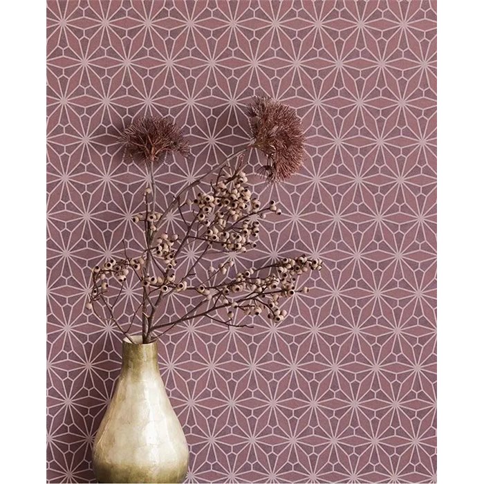Geometric grey oriental stained glass wallpaper - Eijffinger Gilded 340144