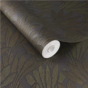 Beige patterned wallpaper with large leaves - Casadeco Mediterranee 87411149