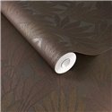Modern metallic brown-copper minimalist leaf wallpaper - Eijffinger Gilded 340155