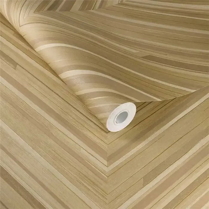 Modern glossy beige herringbone wood wallpaper - Eijffinger Gilded 340161