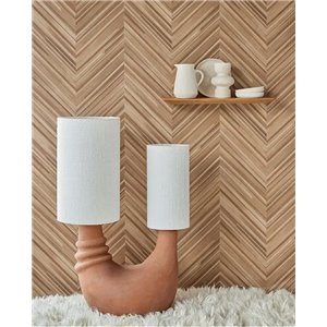 Carved wood wallpaper in herringbone brown - Versace Versace IV 370512 2