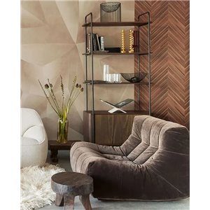 Papel pintado textura efecto madera marrón - Papeldecor Mid-Century Modern 2028790483 2