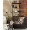 Modern glossy copper brown herringbone wood wallpaper - Eijffinger Gilded 340163