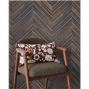 Modern glossy blue-brown herringbone wood wallpaper - Eijffinger Gilded 340164