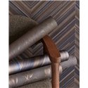 Modern glossy blue-brown herringbone wood wallpaper - Eijffinger Gilded 340164