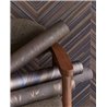 Modern glossy blue-brown herringbone wood wallpaper - Eijffinger Gilded 340164